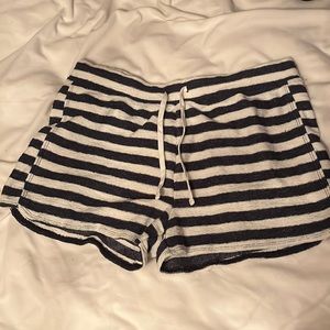 Beach shorts navy and white stripped